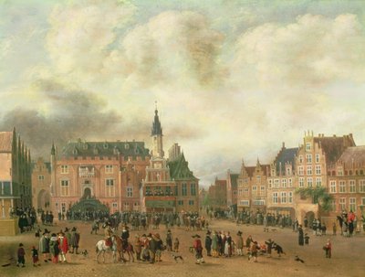 Annuncio della pace di Breda nel Grote Markt, Haarlem, c.1667 da Gillis Rombouts