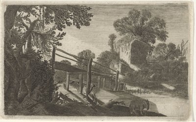 Ponte di legno presso una rovina da Gillis van Scheyndel (I)