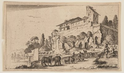 Villa con rovine su un