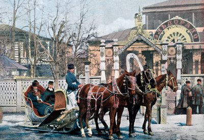 Una slitta troika a Mosca, Russia, c1890 da Gillot