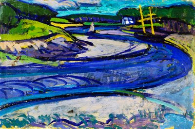 Canale in Gran Bretagna, di Gino Rossi, olio su carta montata su tela, 20x30 cm, Italia, XX secolo da Gino Rossi