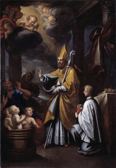 San Nicola che resuscita tre bambini da Gio Raffaele Badaracco