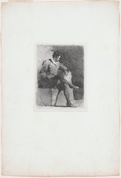 Uomo seduto in costume del XVI secolo da Gioacchino Banfi