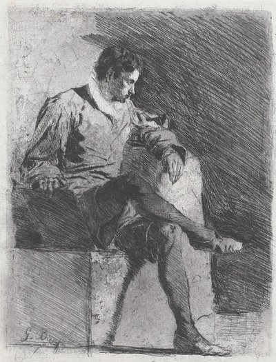 Uomo seduto in costume del XVI secolo da Gioacchino Banfi