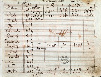 Prima pagina con autografo della partitura per l