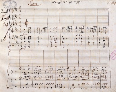 Partitura manoscritta di Gioacchino Rossini da Gioachino Rossini
