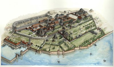 Impero bizantino: veduta del Palazzo Imperiale di Costantinopoli, da Giorgio Albertini