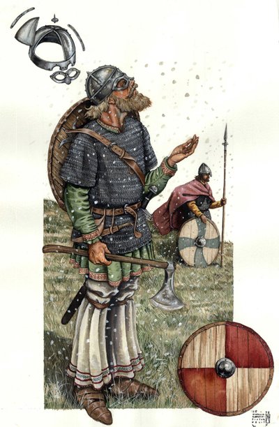 Medioevo: Guerriero vichingo del IX secolo. da Giorgio Albertini