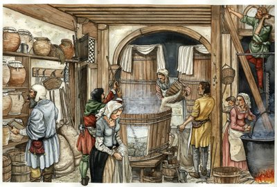 Medioevo: fabbrica di birra (birreria) da Giorgio Albertini