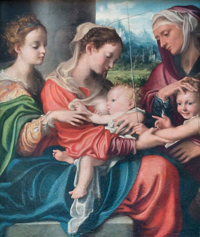 Madonna che allatta il Bambino, il giovane San Giovanni, Santa Maria Maddalena ed Elisabetta, c.1530 da Giorgio Gandini del Grano