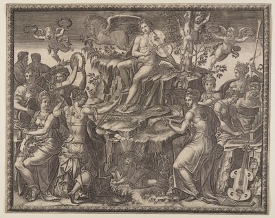 Apollo e le Muse sul Monte Parnaso da Giorgio Ghisi