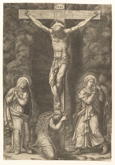 La crocifissione con la Vergine, la Maddalena e San Giovanni, fine 1570 da Giorgio Ghisi