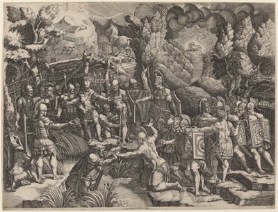 Sinone inganna i Troiani da Giorgio Ghisi after Giovanni Battista Scultori