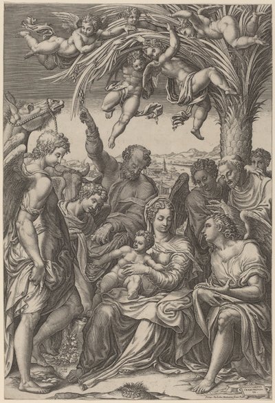 Il riposo durante la fuga in Egitto da Giorgio Ghisi after Giulio Campi
