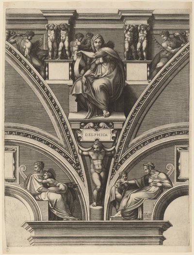 La Sibilla Delfica da Giorgio Ghisi after Michelangelo