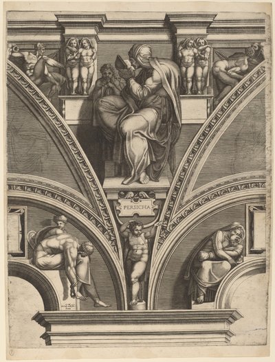 La Sibilla Persiana da Giorgio Ghisi after Michelangelo