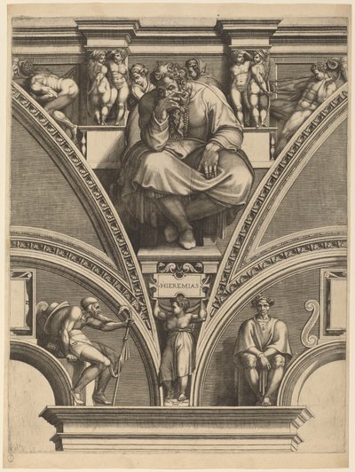 Il profeta Geremia da Giorgio Ghisi after Michelangelo