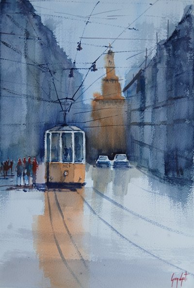 Riflessi del tram di Bologna da Giorgio Gosti
