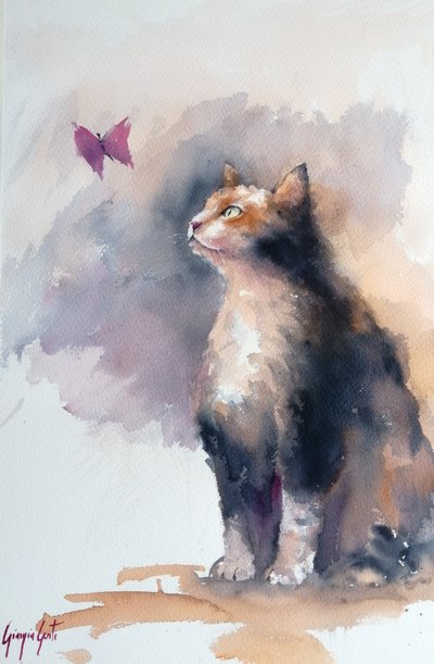 Il gatto curioso e la farfalla da Giorgio Gosti