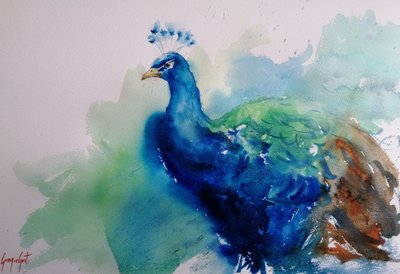 Elegante pavone blu da Giorgio Gosti