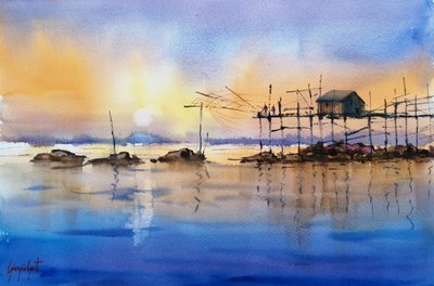Capanna di pesca "Golden Hour" da Giorgio Gosti
