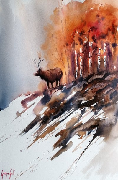 Il maestoso alce autunnale da Giorgio Gosti