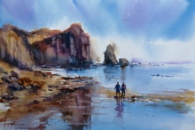Passeggiata sulla costa nella nebbia da Giorgio Gosti