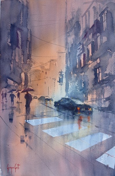 Riflessi di città piovosa da Giorgio Gosti