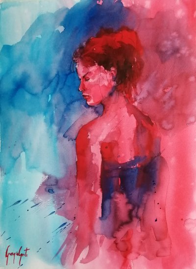Ritratto di una donna in rosso e blu da Giorgio Gosti