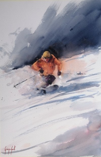 Sciatore sulla neve fresca da Giorgio Gosti