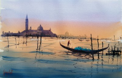 Gondola a Venezia al tramonto da Giorgio Gosti