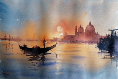 Gondola al tramonto a Venezia da Giorgio Gosti