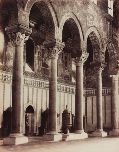 Vista interna della Cattedrale di Monreale, vista della navata da Giorgio Sommer