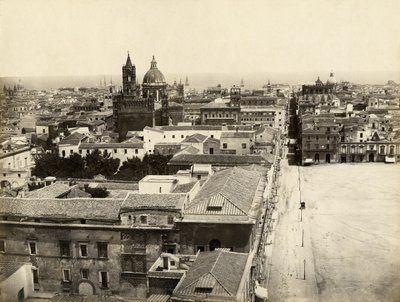 Veduta di Palermo da Porta Nuova, Sicilia, Italia, fotografia di Giorgio Sommer da Giorgio Sommer