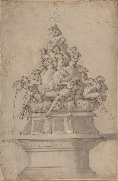 Design per una fontana con dei del fiume e ninfe da Giorgio Vasari