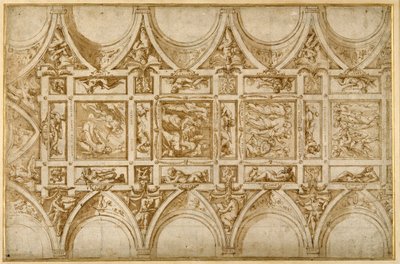 Progetto per il soffitto del refettorio del Collegio dei Gesuiti a Cortona da Giorgio Vasari
