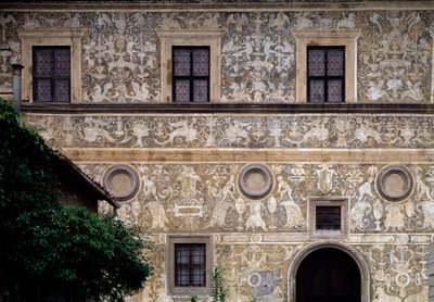 Facciata della Pinacoteca comunale (Palazzo Vitelli alla Cannoniera) da Giorgio Vasari