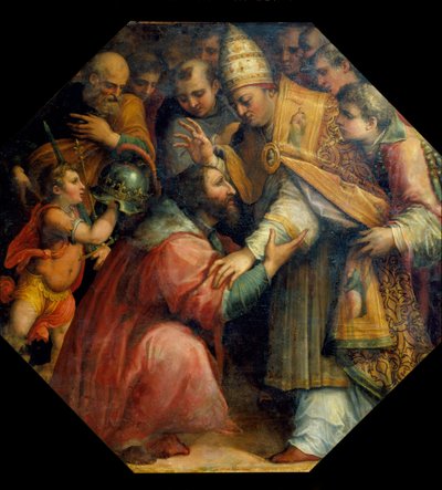 Incontro di Francesco I e Leone X a Bologna (Concordato di Bologna nel 1517) da Giorgio Vasari
