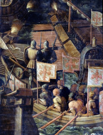 Battaglia navale tra Firenze e Pisa. (dettaglio) da Giorgio Vasari