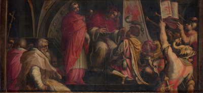 Papa Clemente IV consegna i suoi insegni ai capitani del Partito Guelfo, 1563-1565 da Giorgio Vasari