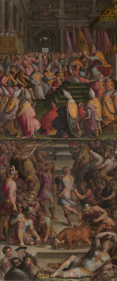 Papa Clemente VII incorona Carlo V a Bologna, 1556-1562 da Giorgio Vasari