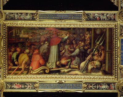 Papa Eugenio IV arriva a Livorno dal soffitto del Salone dei Cinquecento, 1565 da Giorgio Vasari
