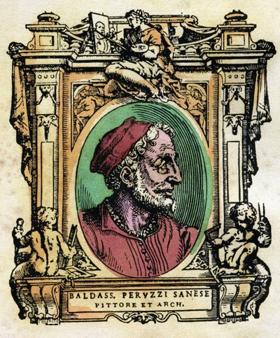 Ritratto di Baldassarre Peruzzi, architetto e pittore senese. Incisione da Le Vite di Giorgio Vasari da Giorgio Vasari