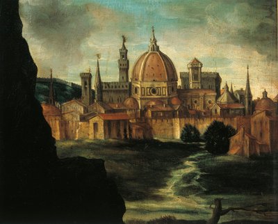Ritratto del Duca Alessandro De Medici, Dettaglio: città di Firenze da Giorgio Vasari