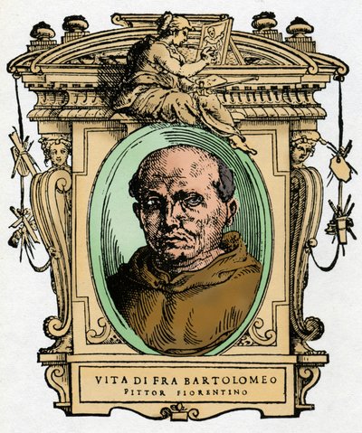 Ritratto del pittore fiorentino Fra Bartolomeo. Incisione del trattato "Le Vite de