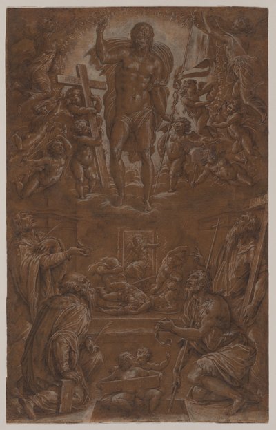 Il Cristo risorto adorato da santi e angeli da Giorgio Vasari