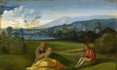 Paesaggio pastorale idilliaco, fine XV secolo da Giorgione da Castelfranco