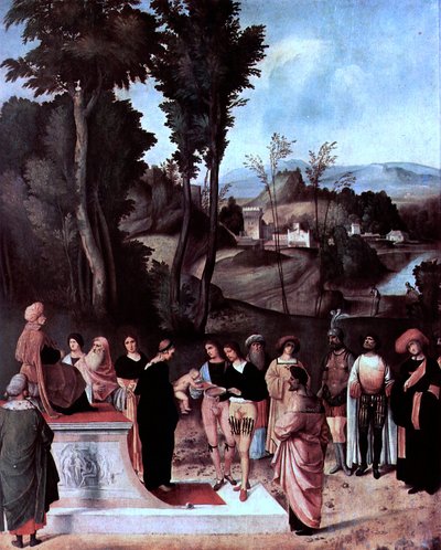 Italian: Mosè alla prova del fuoco Moses undergoing Trial by Fire da Giorgione