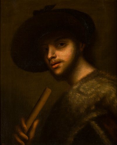 Ritratto di un uomo con una pipa o flauto, c.1497-1510 da Giorgione