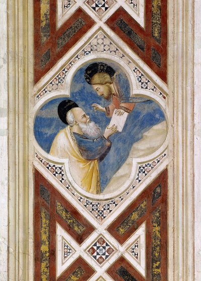 Dio comanda a Ezechiele di mangiare il rotolo e poi riferire il suo contenuto al popolo di Israele (dettaglio) da Giotto (c.1266 1337)